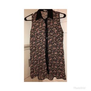 Floral tank button down